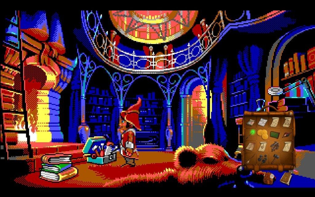 At one point you are required to travel back to a 16 bit, 8 bit, and even text based version of the game.
