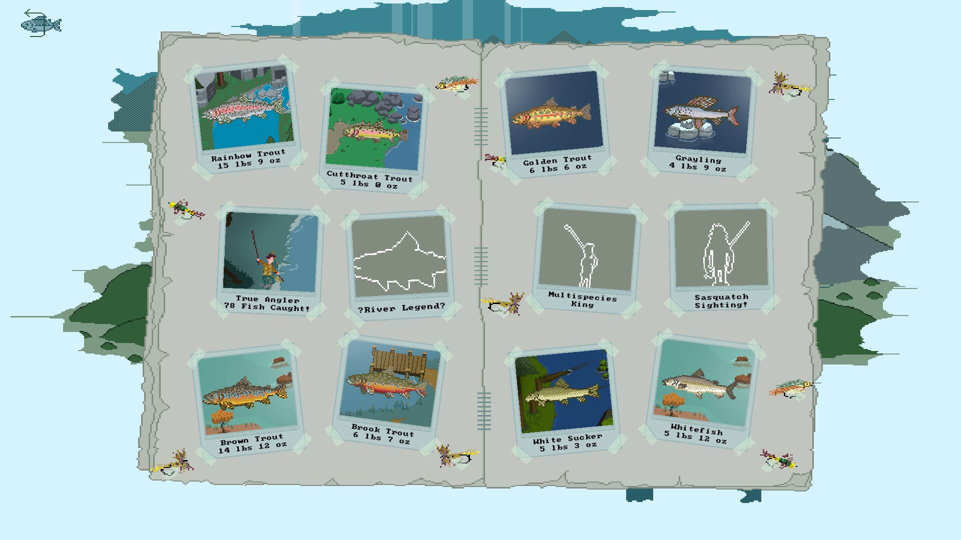 Keep track of the fish you catch in River Legends: A Fly Fishing Adventure.