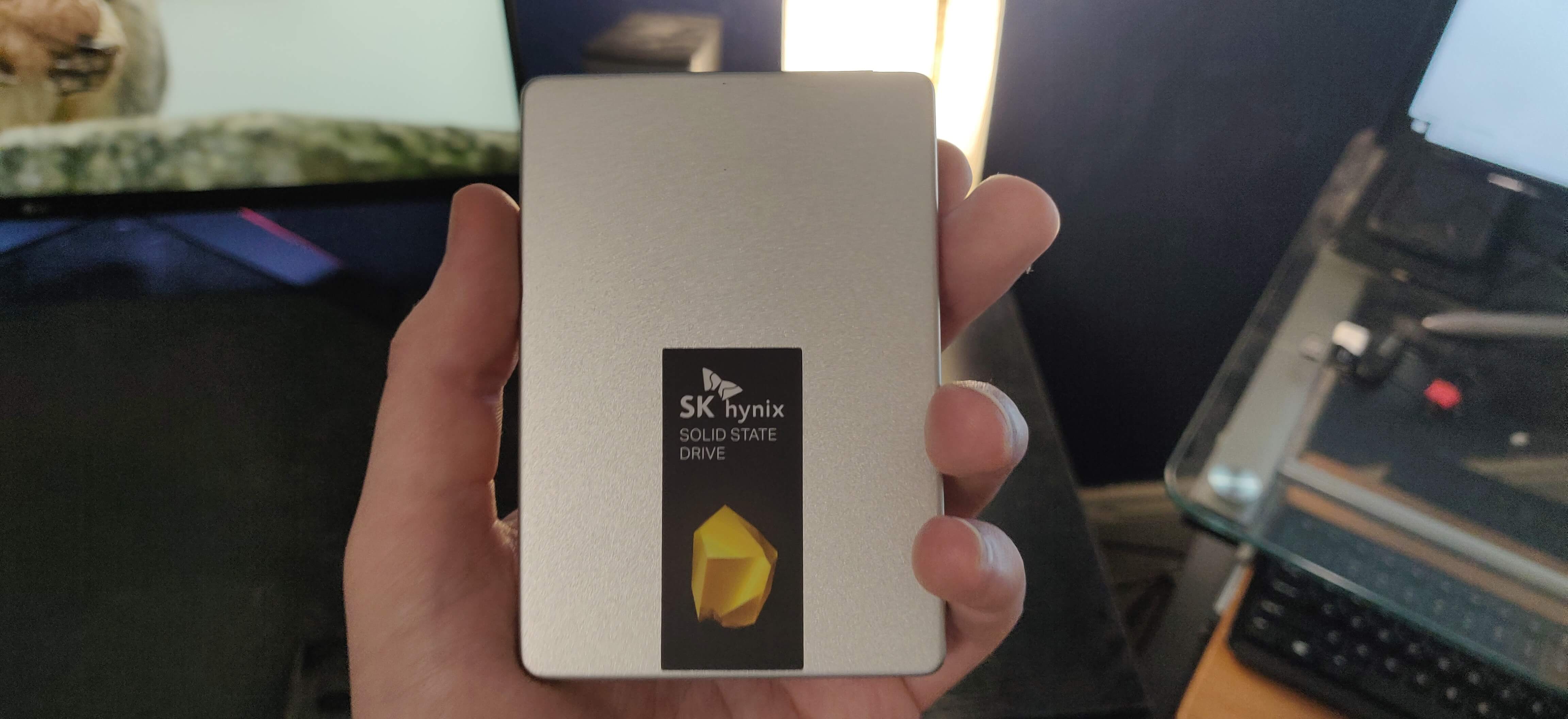 Front view of me holding the drive