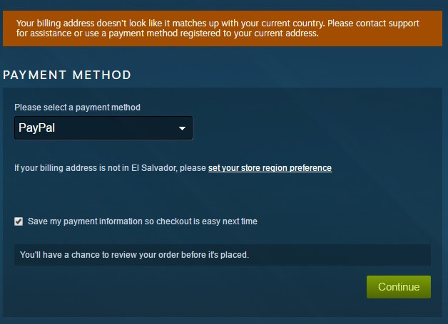 Paying with Paypal on Steam is easy